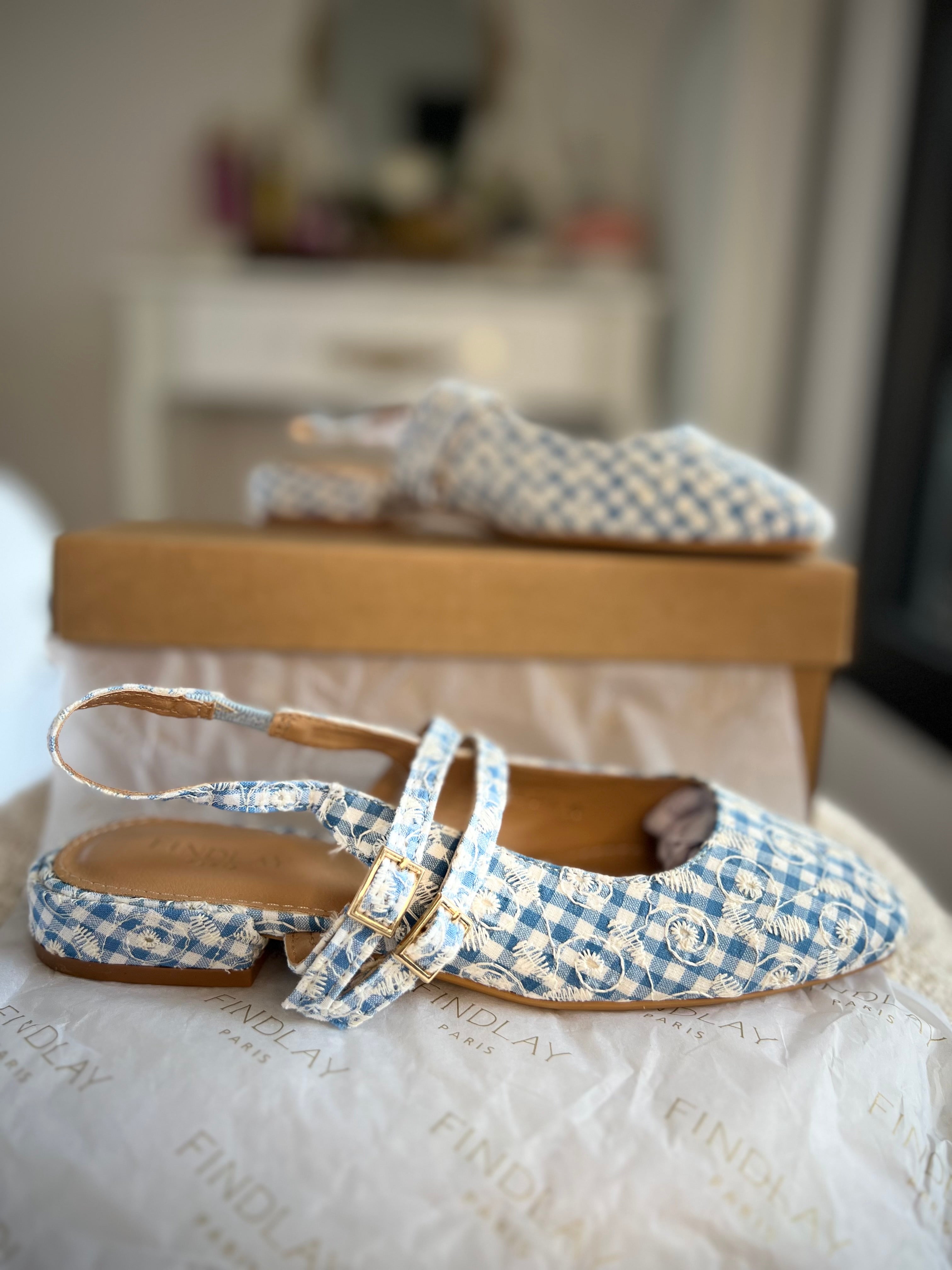 Ballerines vichy broderie Manjakely