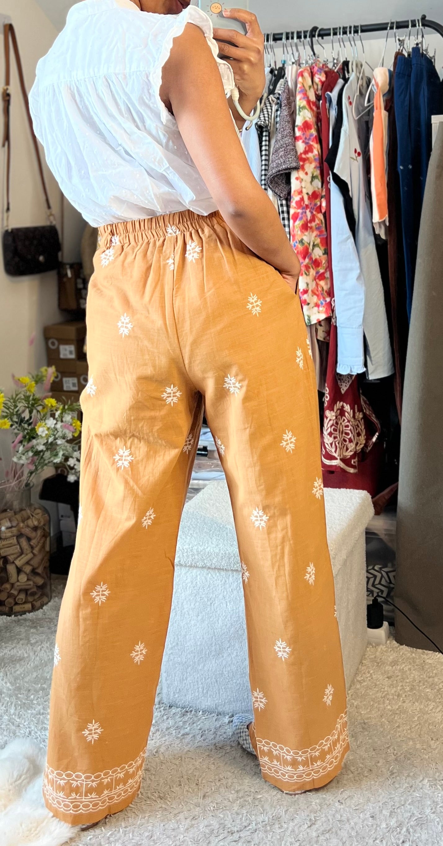 Pantalon large à broderie MIALY