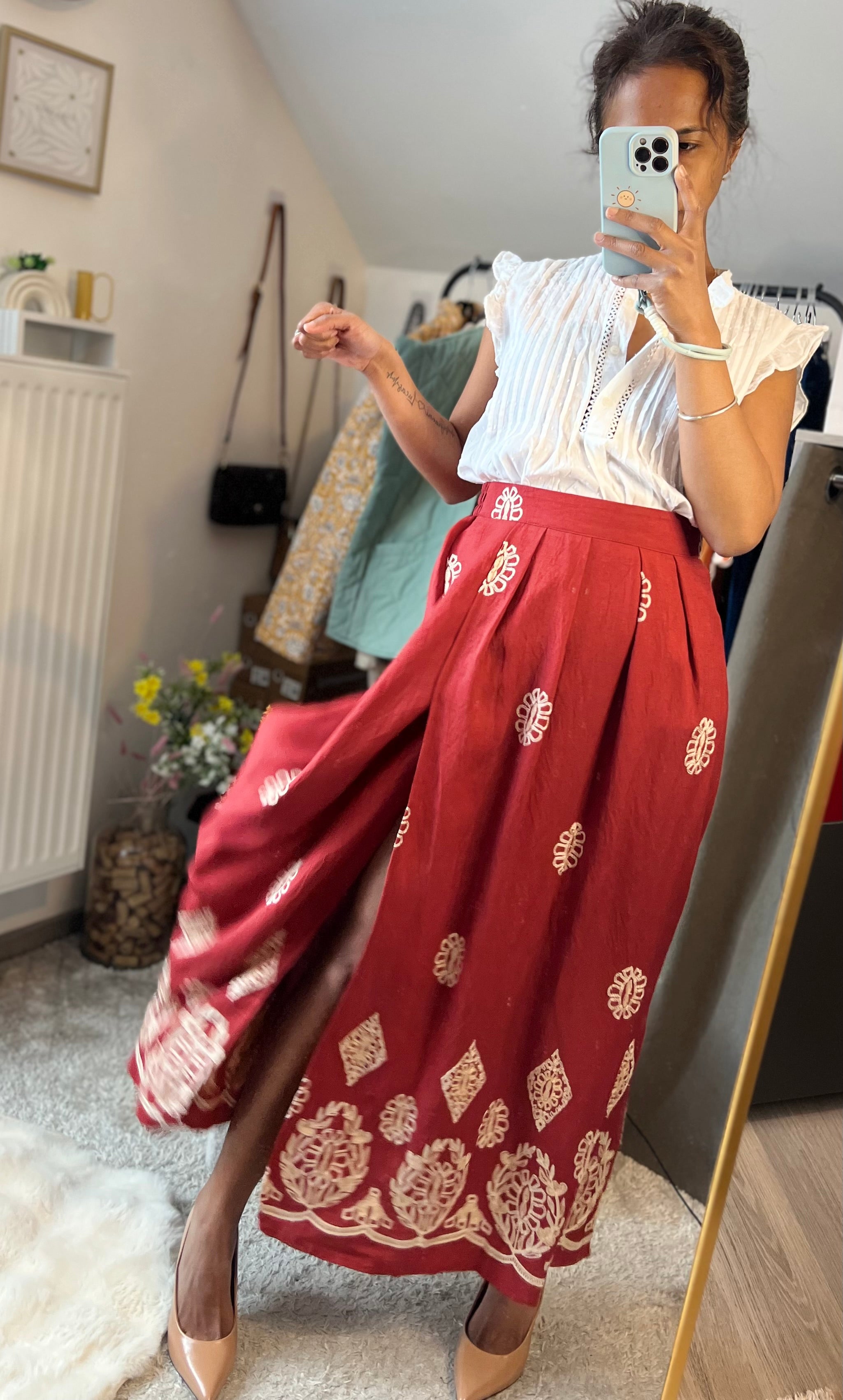 Jupe longue à broderie TSIKY