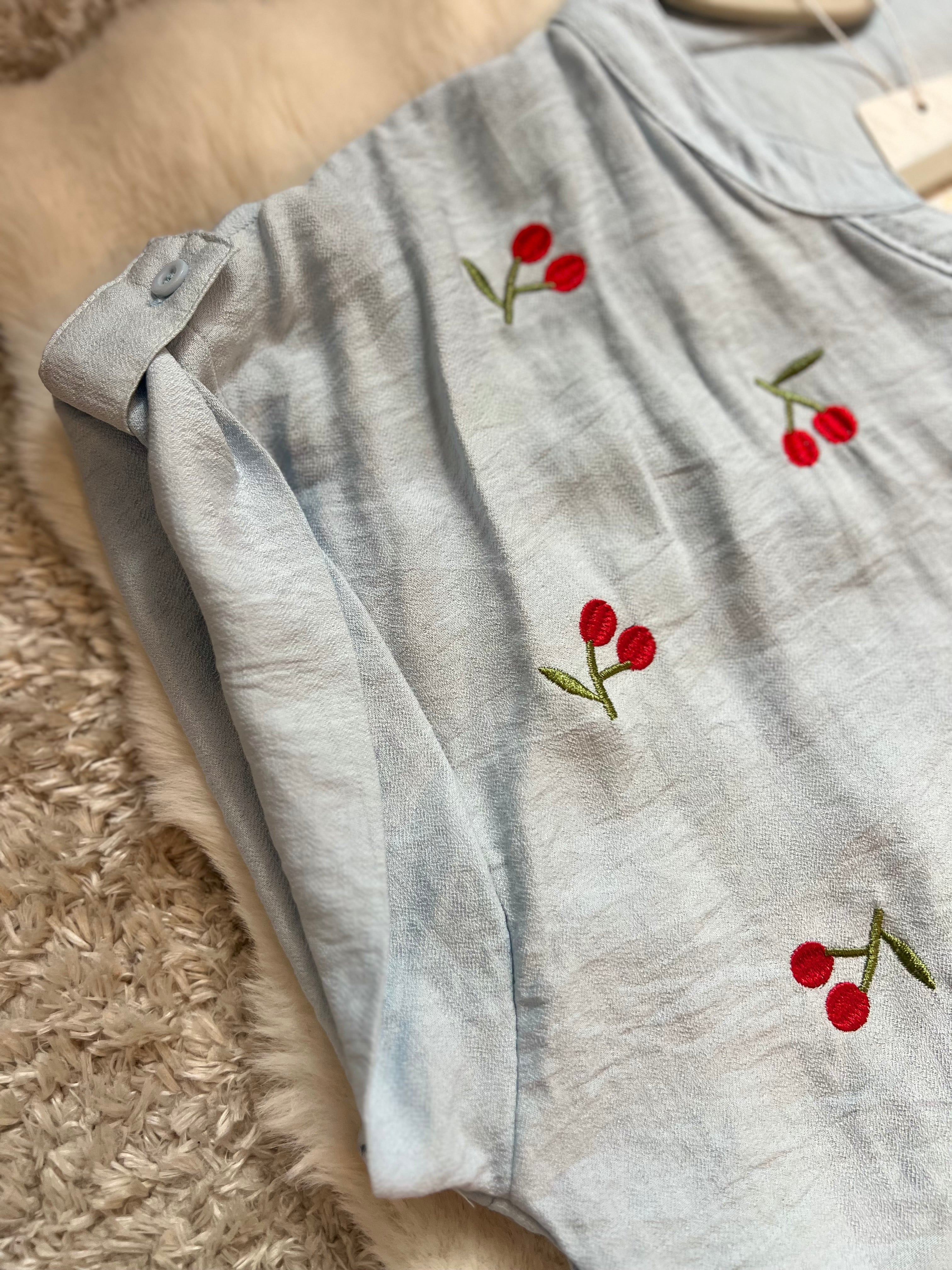 Blouse à broderie cerise MIAHY