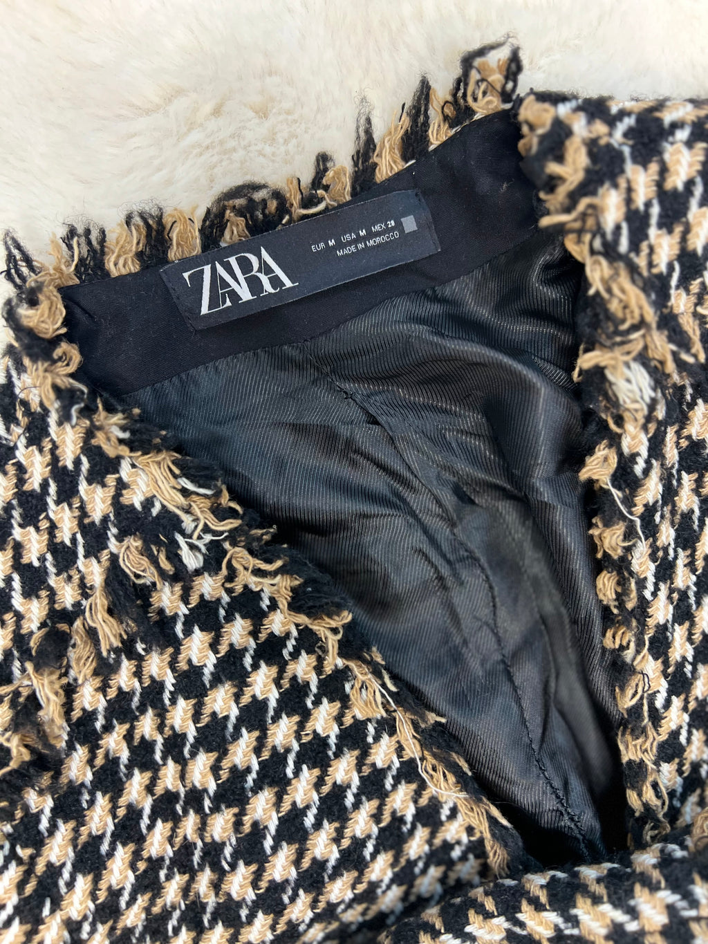 Blazer tweed à franges – Zara