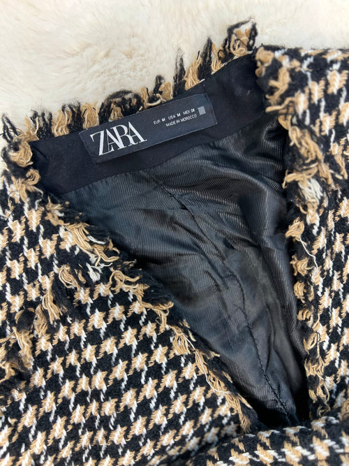 Blazer tweed à franges – Zara