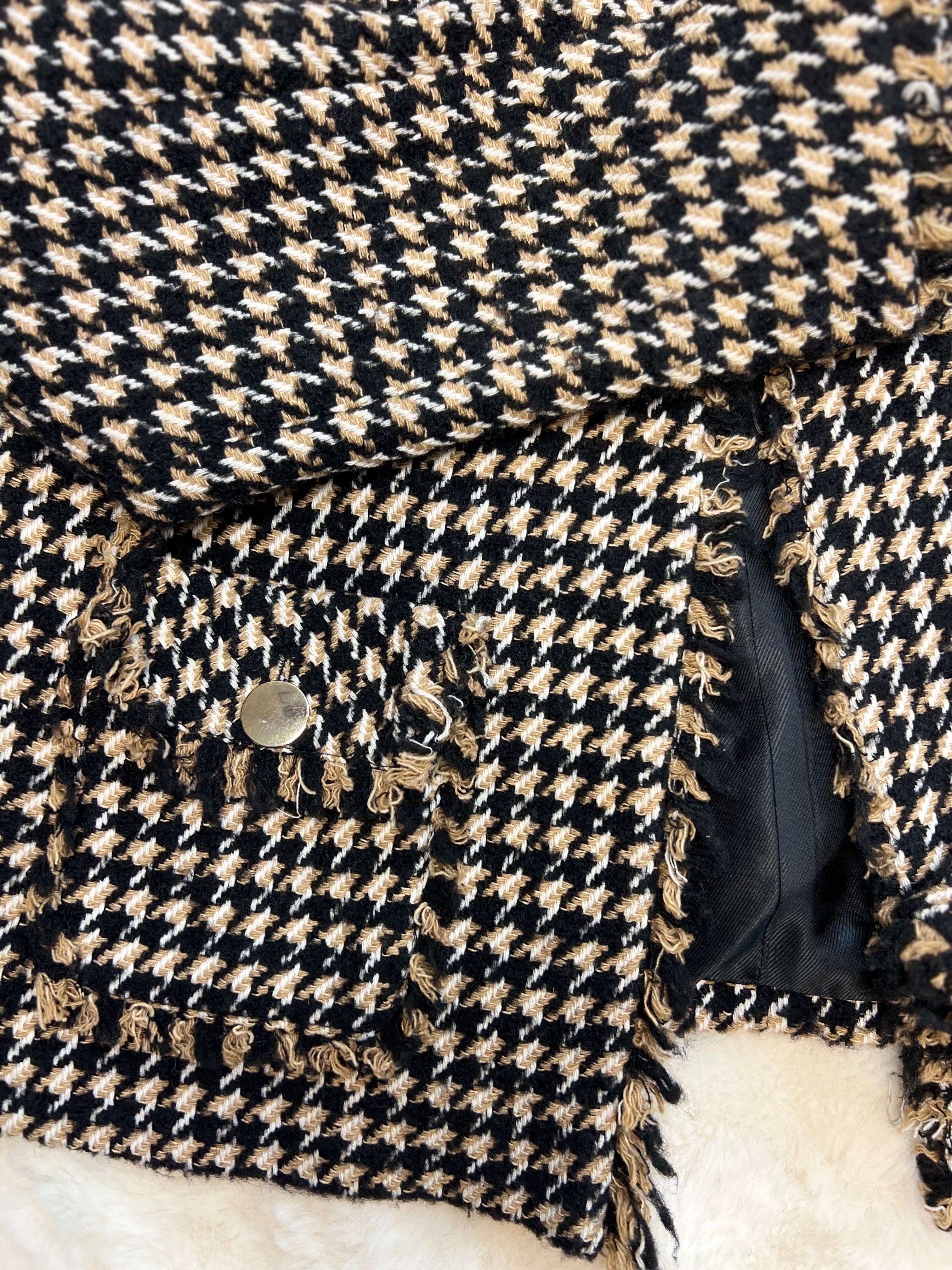 Blazer tweed à franges – Zara